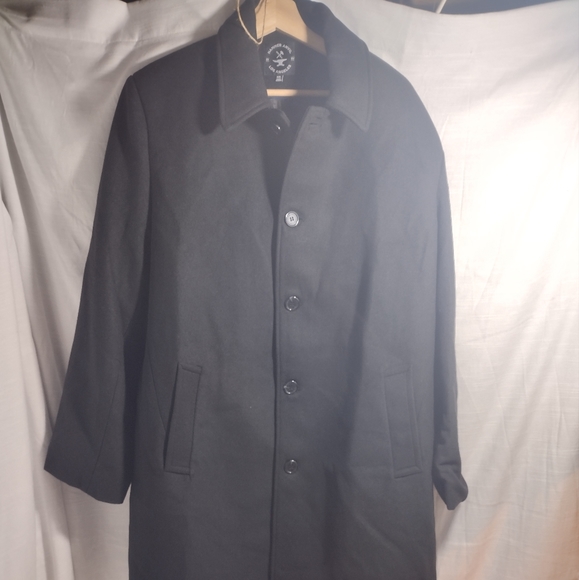 Hammer Anvil Los Angeles Black Wool Blend Over Coat - Picture 6 of 16